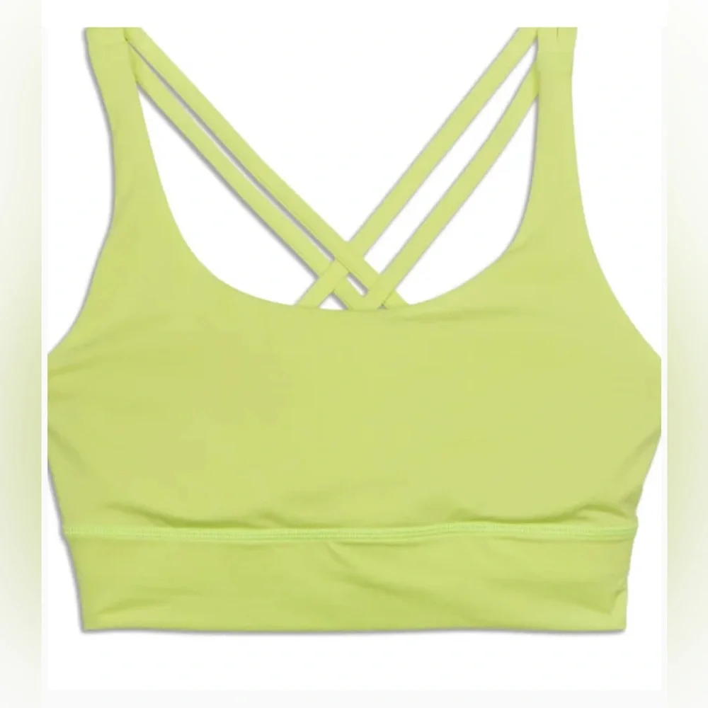 Lululemon Energy Longline Bra Electric Lemon size 8 - Picture 1 of 5